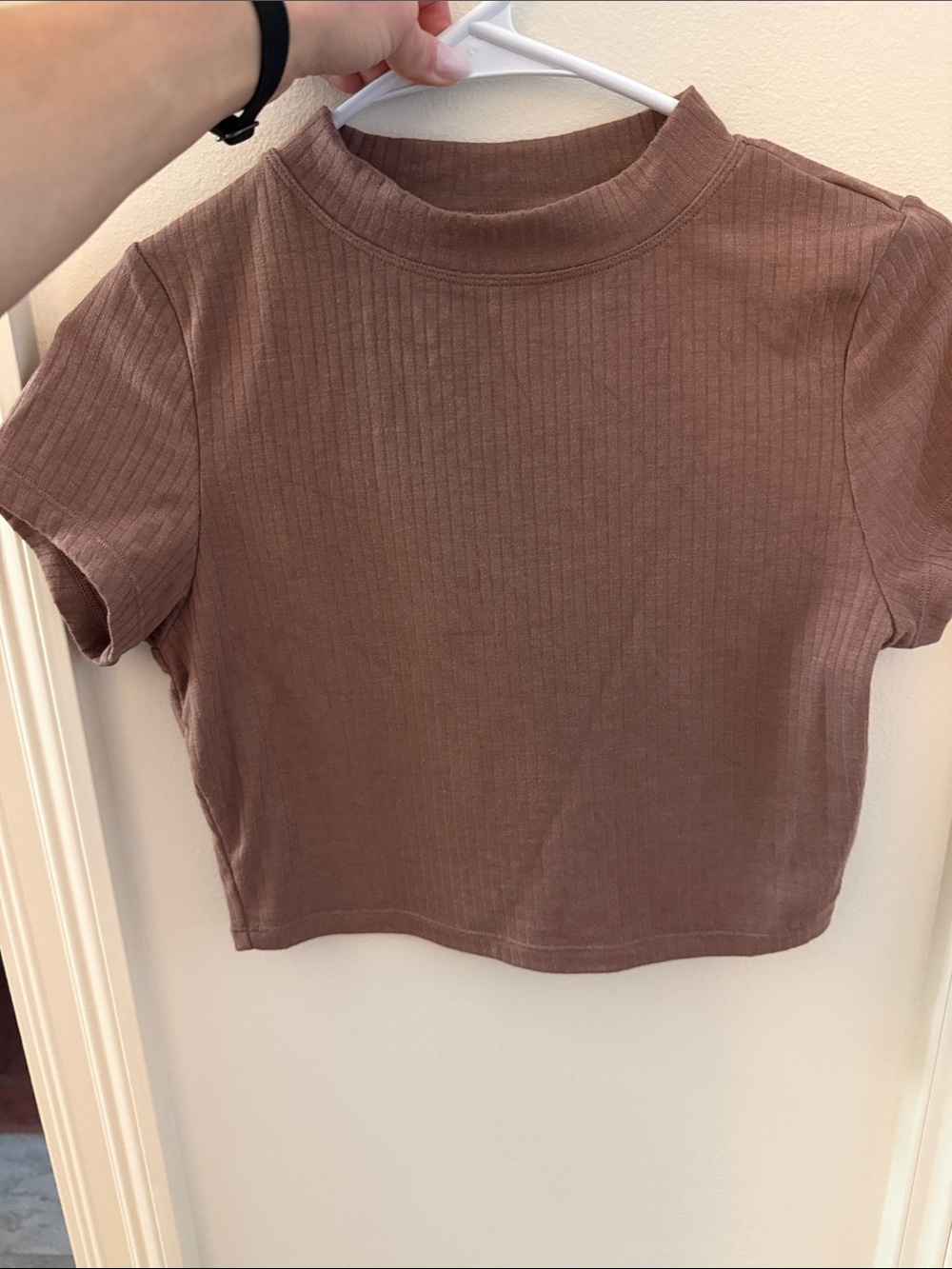 P’tula luxe ribbed mockneck crop - L